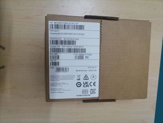 100g HDR 인피니밴드 멜라녹스 100gb 니크 네트워크 인터페이스 QSFP56 MCX653106A-ECAT