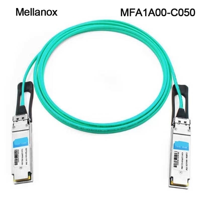QSFP LSZH Mellanox AOC 액티브 광 케이블 MFA1A00-C050 100GbE 50m 새롭고 원래