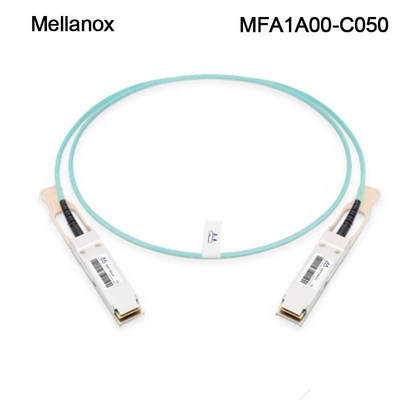QSFP LSZH Mellanox AOC 액티브 광 케이블 MFA1A00-C050 100GbE 50m 새롭고 원래