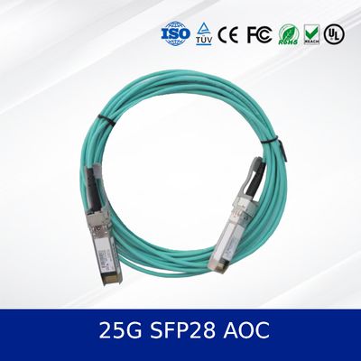 25G SFP28 AOC 3m 액티브 광 케이블 100m 도달 거리, 저전력, 디지털 진단