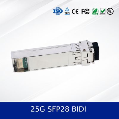 25G SFP28 BIDI 10KM 듀얼 CDR 광 트랜시버 모듈 산업용 온도, DDM 지원