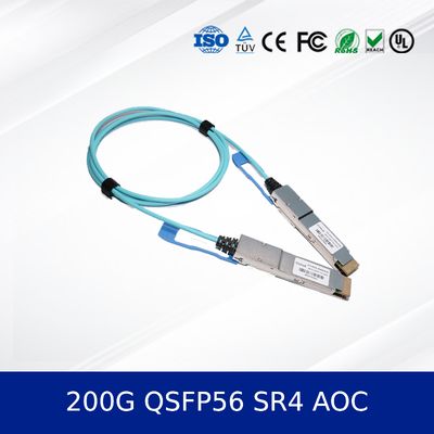 200G QSFP56 SR4 AOC 3m 케이블, 200G 이더넷 OM4 MMF용, 저전력, CMIS 준수 광 트랜시버 모듈
