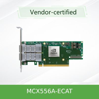 커넥트X-5 VPI 어댑터 멜라녹스 네트워크 카드 EDR IB 100GbE 듀얼 포트 QSFP28 PCIe3.0 MCX556A-ECAT
