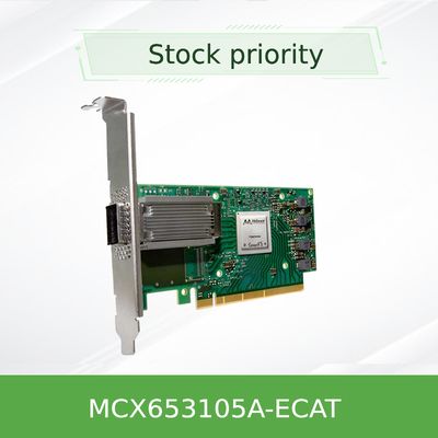 재고 MCX653105A-ECAT Mellanox 네트워크 카드 Nic 카드 ConnectX-6 100GbE 단일 포트