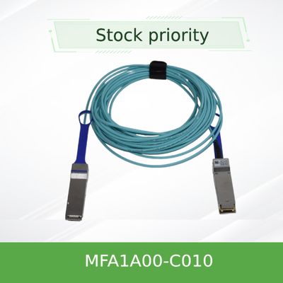 100GbE LSZH 멜라녹스 QSFP28 활동적 광케이블 AOC MFA1A00-C010 10m
