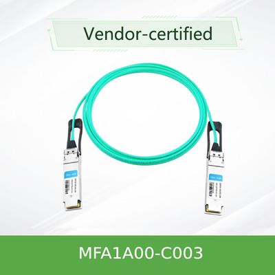 QSFP LSZH 멜라녹스 AOC 활동적 광케이블 MFA1A00-C003 100GbE 3m