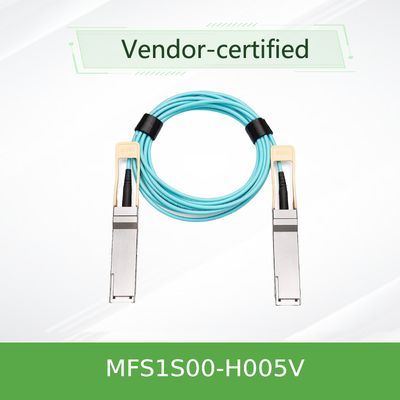NVIDIA MFS1S00-H005V 200Gb/s QSFP56 액티브 광 케이블 - HDR InfiniBand 및 200GbE용 5m AOC
