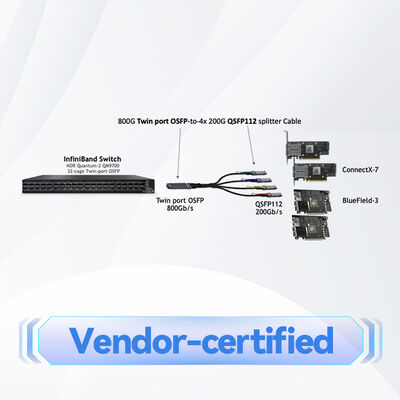 MMA4Z00-NS 멜라녹스 송수신기 800Gb/S 쌍접속구 OSFP 2x400Gb/S 다중 모드 SR8 50m