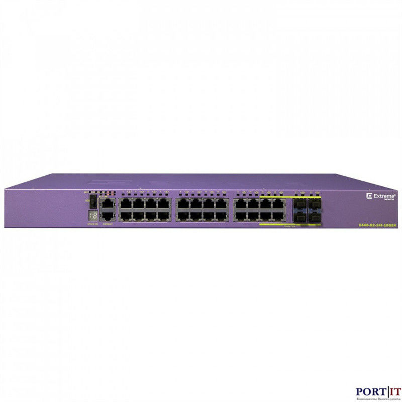 10GE4 스케일러블 AVB 익스트림 네트웍스 X440 스위치 G2 24T X440-G2-24p-10GE4 새 제품 및 정품