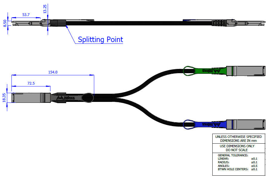 2m HDR100 멜라녹스 DAC 케이블 직접 접속 섬유 케이블 MCP7H50-H002R26 MCP7H50-V0xxR QSFP56