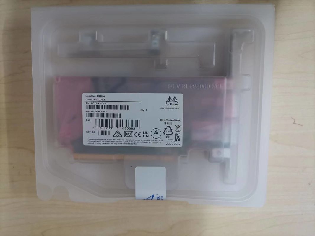 100GbE NIC 멜라녹스 네트워크 카드 MCX516A-CCAT 듀얼-포트 QSFP28 PCIe3.0x16