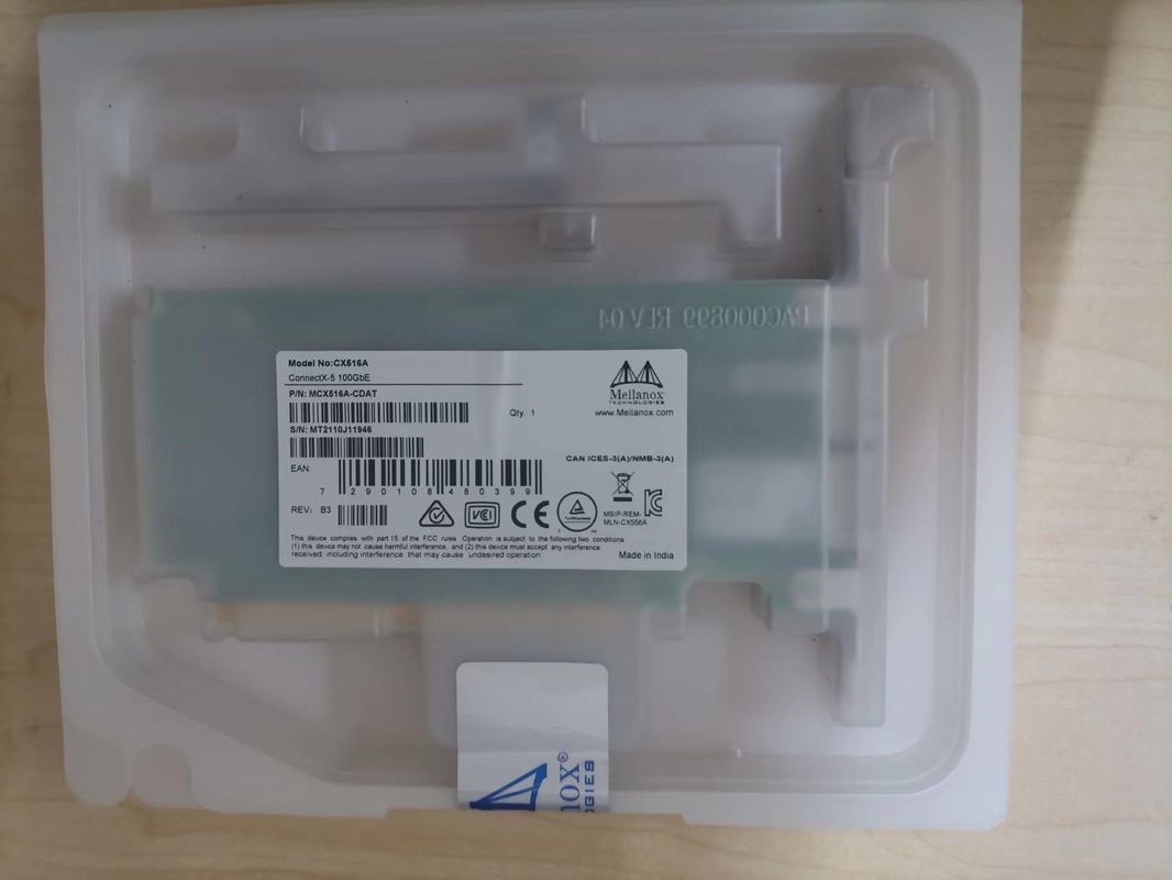 이원 포트 QSFP28 멜라녹스 100gbe 네트워크 카드 데이터 시트 어댑터 MCX516A-CDAT 피코이에 4.0 X16 키가 큰 브라켓