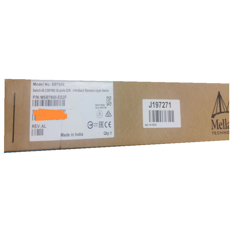 MSB7800-ES2F 멜라녹스 네트워크 스위치 ib 2 기반을 둔 EDR 인피니밴드 1U 36 QSFP28 공항