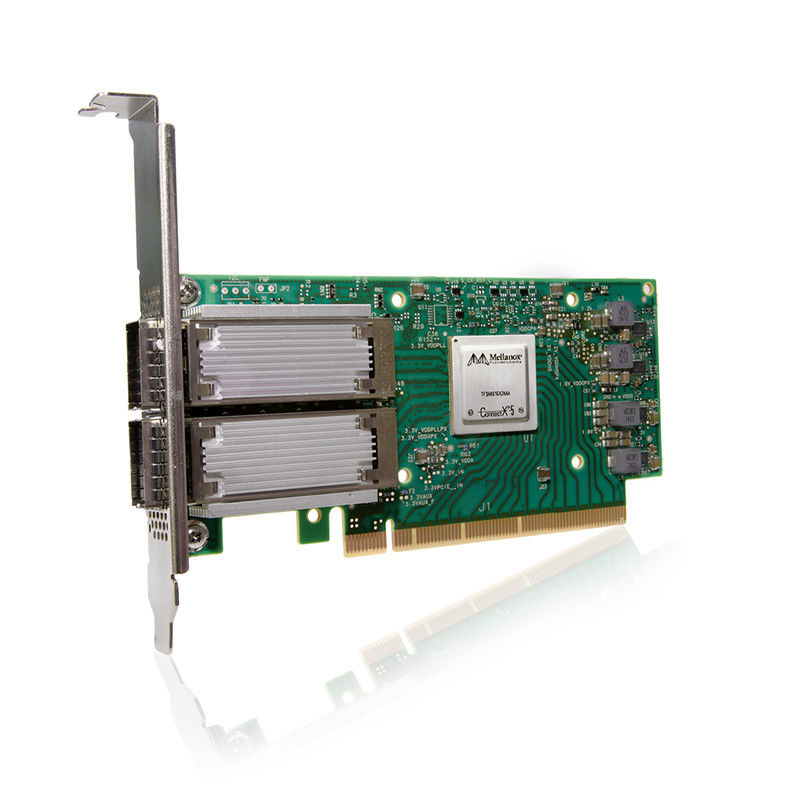 ConnectX-5 Ex VPI 어댑터 멜라녹스 네트워크 카드 EDR 인피니밴드와 100GbE 이원 포트 QSFP28 MCX556A-EDAT