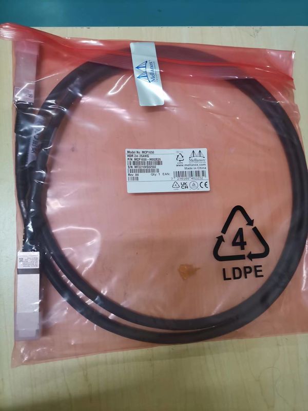 200GB/S Qsfp56 2M에 달하는 MCP1650-H002E26 멜라녹스 Dac 케이블 부동태 동 Ib HDR