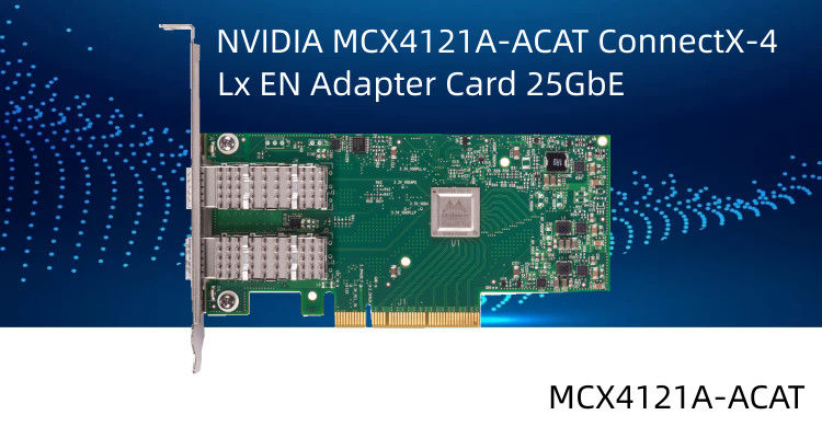 멜라녹스 ConnectX-4 Lx EN 25GbE 이원 포트 SFP28 PCIe3.0 X8 네트워크 인터페이스 카드 MCX4121A-ACAT