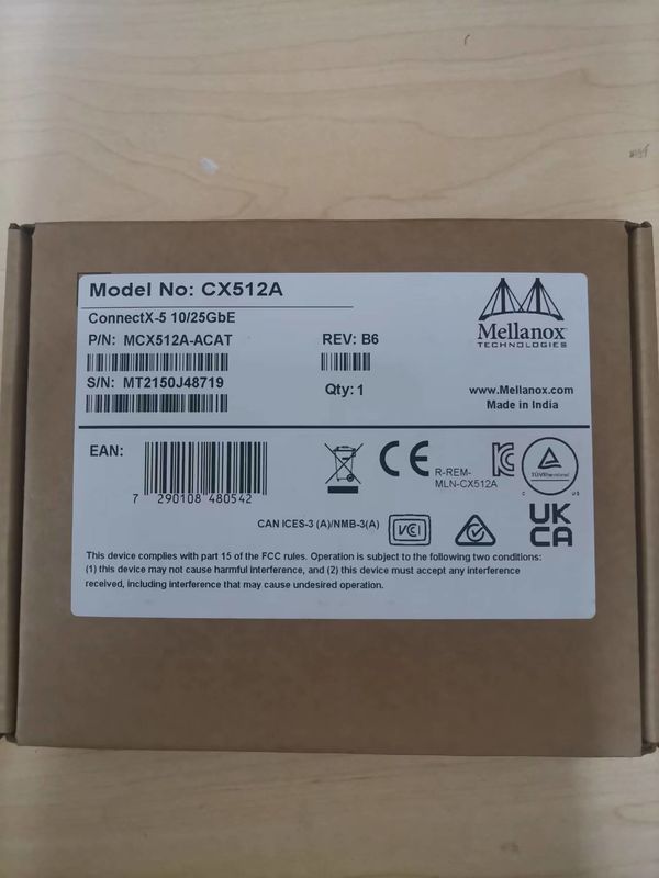MCX512A-ACAT Mellanox ConnectX-5 EN 네트워크 인터페이스 카드 10/25GbE 듀얼 포트 SFP28