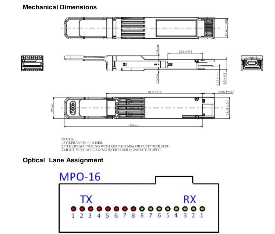 모니터링 기능 데이터 센터 HPC에서 400G QSFP-DD 광 송수신기 온도 및 모듈 공급 모니터링