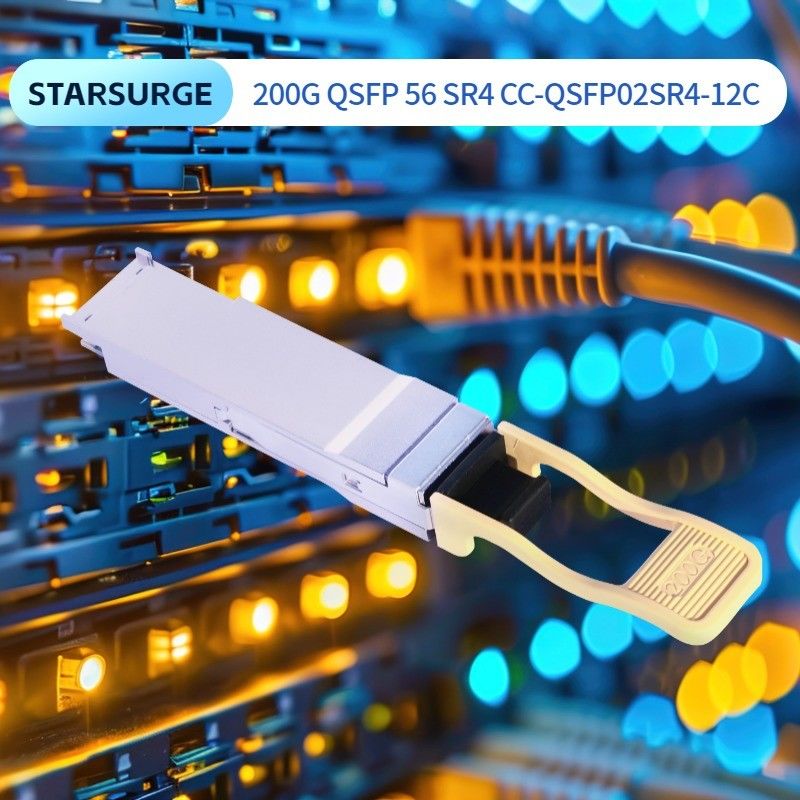 데이터 센터 인터 커넥트 솔루션 200G QSFP56 SR4 광 수신기 OM4 섬유로 100m 전송 거리를 가진