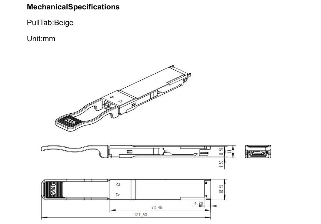 이더넷 네트워크 100m SR4 100G QSFP28 광섬유 송수신 모듈 및 IEEE 802.3bm