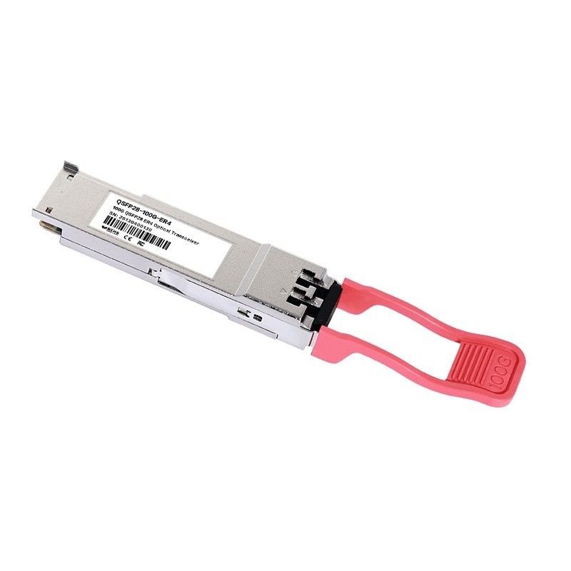 단일 3.3V 전원 100GBASE QSFP28 ER4 40KM 광섬유 장비 두중 LC 광 수신기 모듈