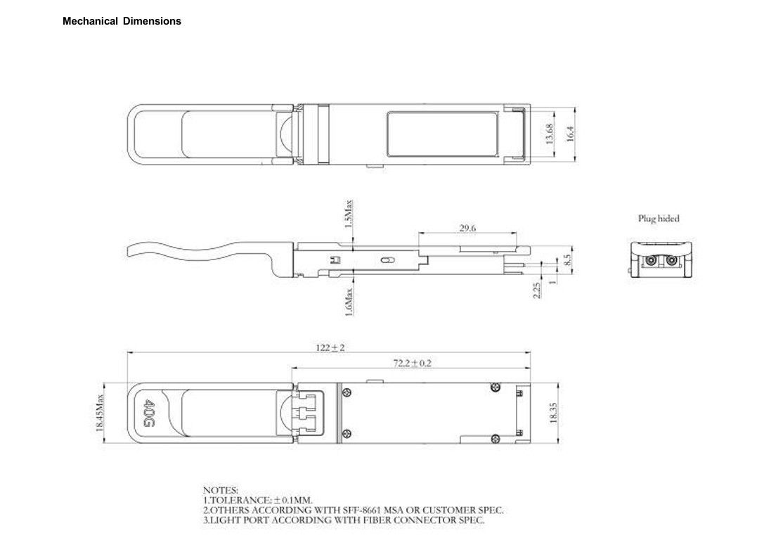 40Gb/s QSFP 멀티모드 광 모듈 BIDI 850/908nm 광 수신기 듀플렉스 LC IP 네트워크