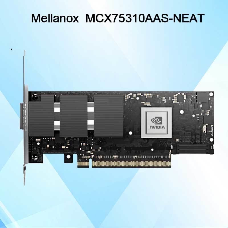 엔비디아 커넥스-7 어댑터 MCX75310aas-Neat (900-9X766-003N-SQ0) 싱글 포트 OSfp 인피니밴드: Ndr 400GB/S (디폴트 속도) 이더넷: 400gbe