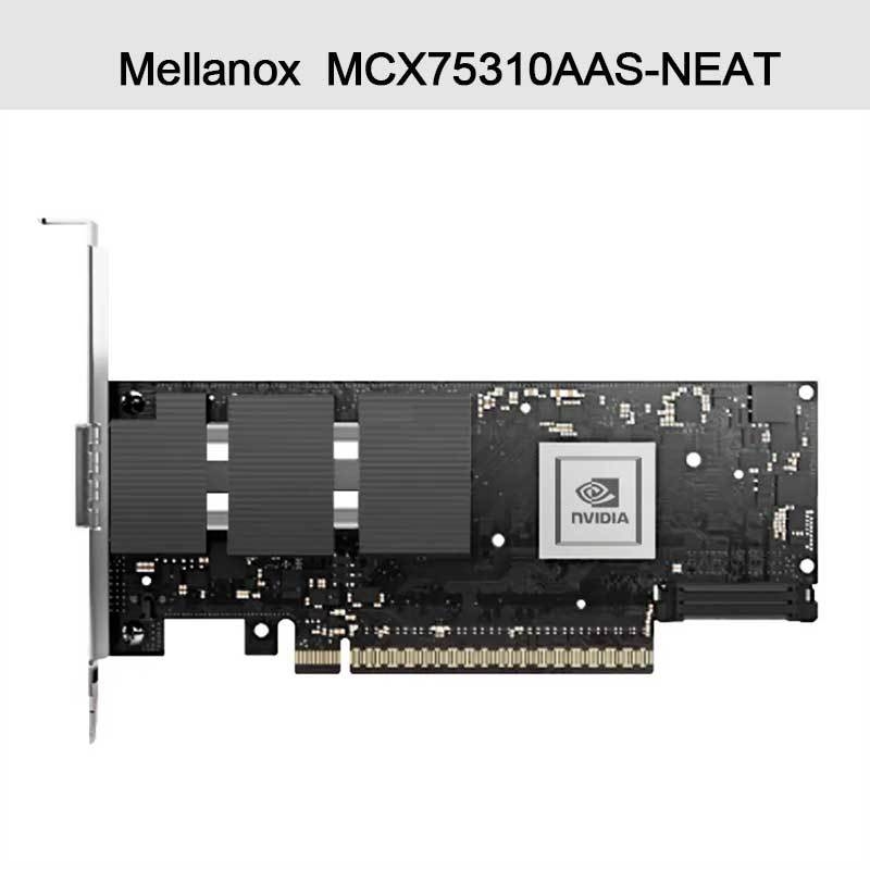 엔비디아 커넥스-7 어댑터 MCX75310aas-Neat (900-9X766-003N-SQ0) 싱글 포트 OSfp 인피니밴드: Ndr 400GB/S (디폴트 속도) 이더넷: 400gbe