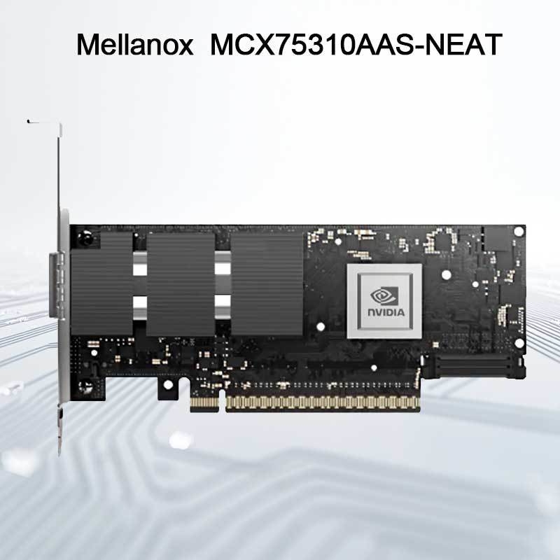엔비디아 커넥스-7 어댑터 MCX75310aas-Neat (900-9X766-003N-SQ0) 싱글 포트 OSfp 인피니밴드: Ndr 400GB/S (디폴트 속도) 이더넷: 400gbe