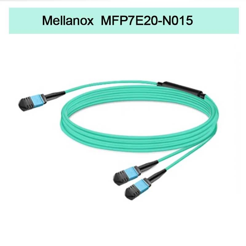 Nvidia Mellanox 100% 정품 제품 Mfp7e20-N015 수동 광섬유 케이블, Mmf, MPO12 APC to 2xmpo12 APC, 15m