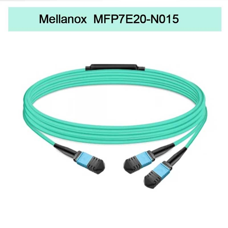 Nvidia Mellanox 100% 정품 제품 Mfp7e20-N015 수동 광섬유 케이블, Mmf, MPO12 APC to 2xmpo12 APC, 15m