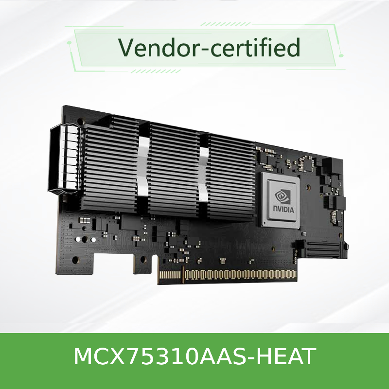 NVIDIA ConnectX-7 어댑터 MCX75310AAS-HEAT(900-9X766-003N-ST0) 단일 포트 OSFP InfiniBand: NDR200 200GB/s (기본 속도) 이더넷: 200GbE PCIe X16 Gen 4.0/5.0
