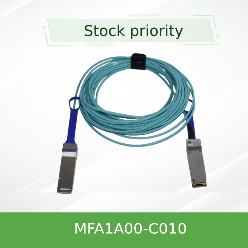 100GbE LSZH 멜라녹스 QSFP28 활동적 광케이블 AOC MFA1A00-C010 10m
