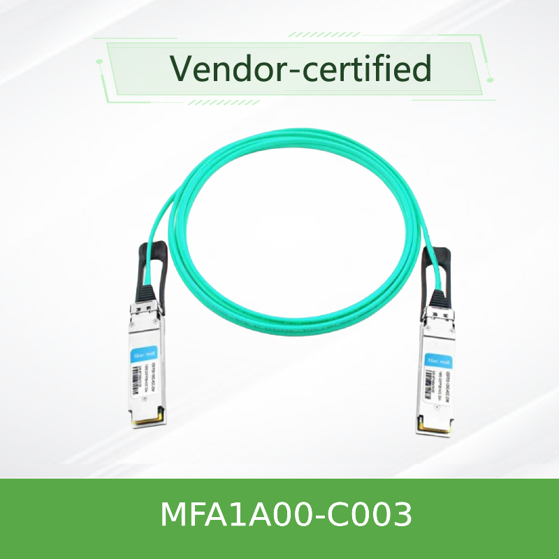 QSFP LSZH 멜라녹스 AOC 활동적 광케이블 MFA1A00-C003 100GbE 3m