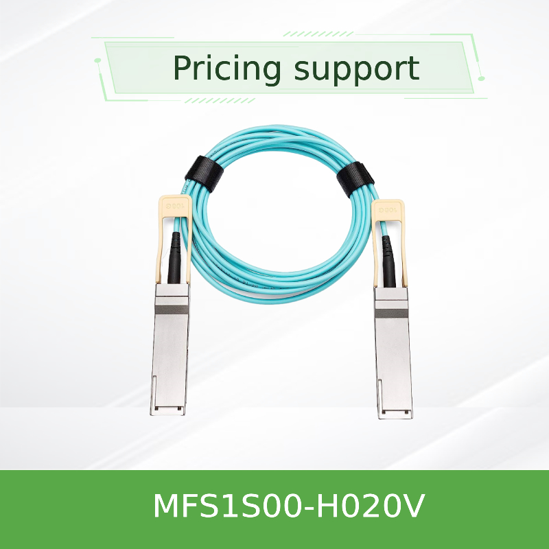 MFS1S00-H020V ((980-9I45T-00H020) Mellanox Aoc 케이블 이더넷 200GbE QSFP56 액티브 광케이블 인피밴드 케이블