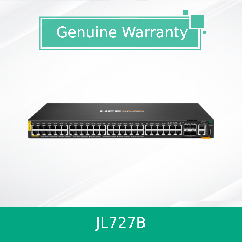 100% 정품 제품 Hpe Aruba Networking Cx 6200f 48g Class-4 Poe 4SFP+ 370W 스위치 (JL727B)