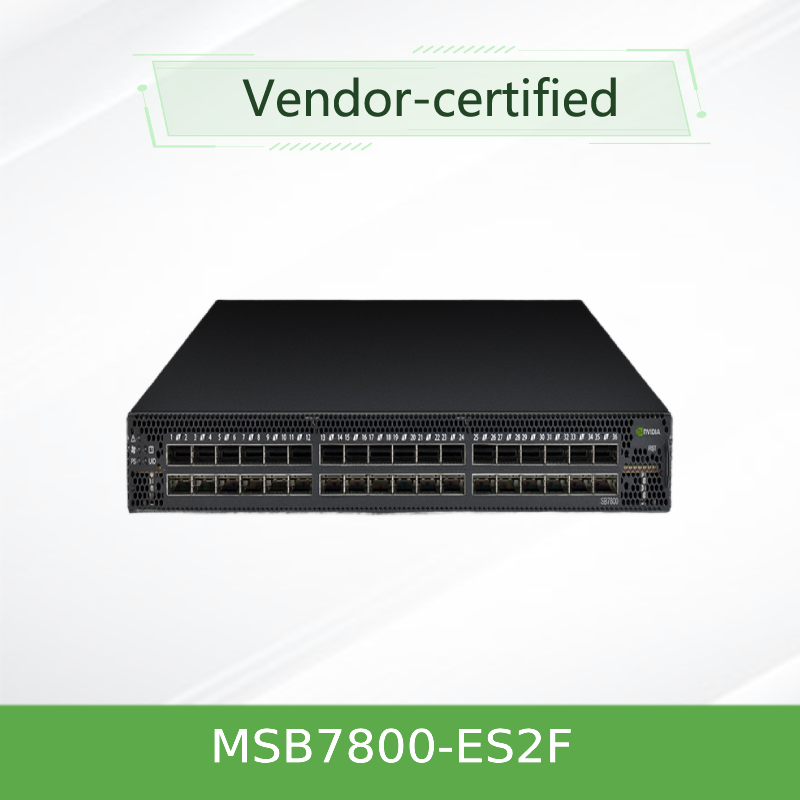 NVIDIA MSB7800-ES2F 100Gb/s InfiniBand Smart Switch – 36 QSFP28 Ports, 7.2Tb/s, MLNX-OS Managed